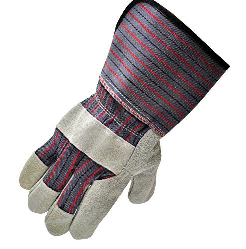 Image of G & F PRODUCTS 5025L-5 Premium Suede Leather Work Gloves with Extra Long Rubberized Safety Cuff, 5 Pair Pack (Pack of 10)