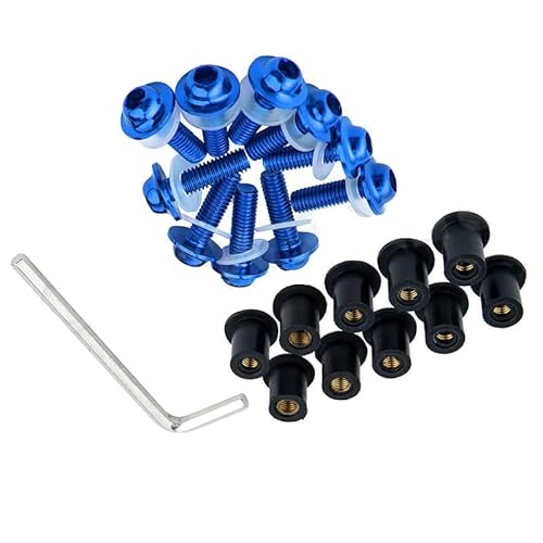 �I�[�g�o�C�p�t�@�X�i�[ �ɓK�����郄�}�n YZF R6S 2006-2010 2009 2008 2007 10 �� M5x16mm �I�[�g�o�C�t�����g�K���X�t�����g�K���X CNC �{���g�l�W�i�b�g�t�@�X�i�[(Blue)