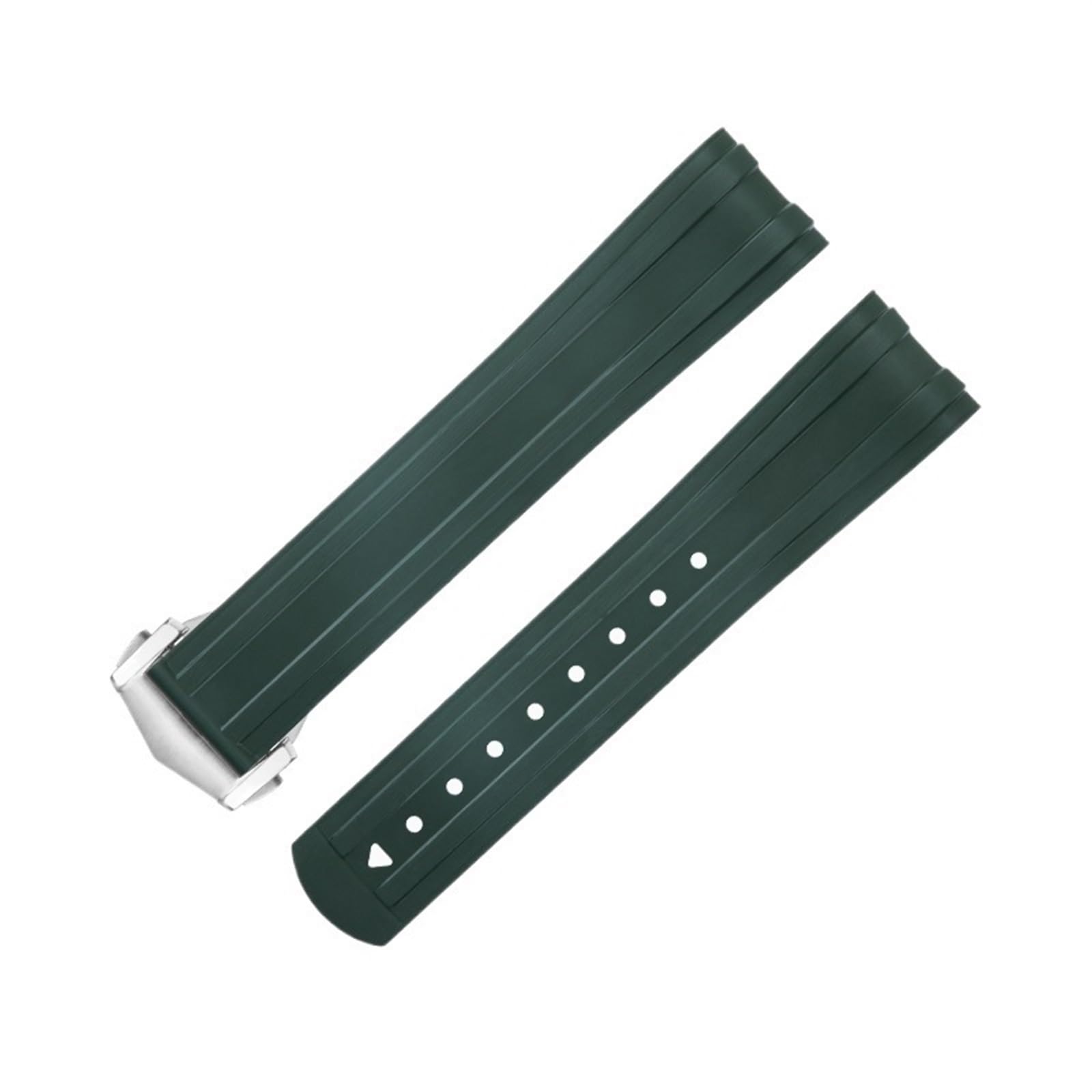 Estremità curva in gomma fluorurata FKM da 20 mm per cinturini di ricambio con fibbia pieghevole in acciaio inossidabile Omega Seamaster 300