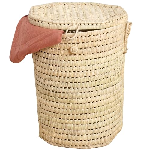 Bohome Living - Panier à Linge en Osier Tressé, Panier de Rangement Naturel, Fait main