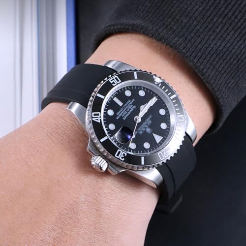 Image of Watch Bands for Moonswatch Watch,Curved No Gap Quick Release Silicone Bands Compatible with Omega X Swatch 20mm Premium Silicone Rubber Replacement Band Strap Men Women
