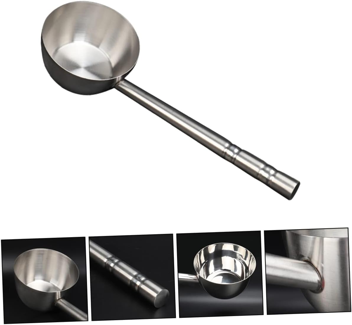 Stainless Steel Water Ladle Ergonomic Handle Water Scoop for Soups Gravy Flat Bottom Design for Dining Commercial Kitchens Multipurpose Kitchen
