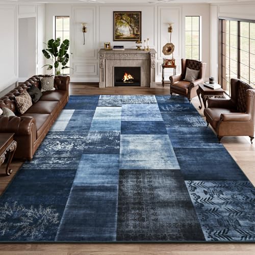 DweIke 5x7 Geometric Navy Rug