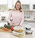 Vallo [20 Piece] Glass Food Storage Containers Set with Snap Lock Lids - Safe for Microwave, Oven, Dishwasher, Freezer - BPA Free - Airtight & Leakproof