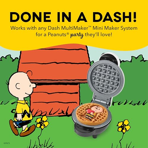 Image of Dash MultiMaker Mini System Removable Plate Set - Ceramic, Nonstick Replacement Plates for Fun-Shaped Waffle Breakfast - Waffle Maker Not Included - 4-Inch - Two-Pack - Peanuts