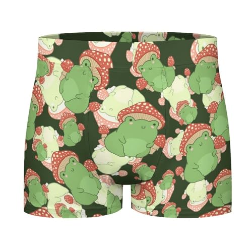 Jeireumteor Mushrooms Frog Boxer Briefs Men Underwear Boxer Shorts Soft Stretch Underwear Trunks Bulge Enhancer for Mens4