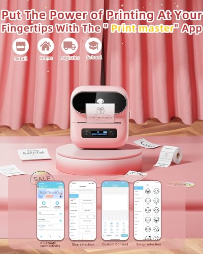 Image of Phomemo M220 Bluetooth Label Maker,Portable Thermal Printer | for Small Business Office Home - 1900+ Templates 7900+ Icons - Compatible Phone, PC