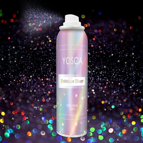 YOSCA Body Glitter Spray 150ML Holographic Glitter Hairspray