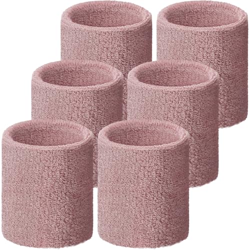 Image of Willbond Wrist Sweatbands, Sports Sweatbands for Competition, Sweat Absorbent, for Basketball, Tennis, Football, Running and Work (Pack of 6)