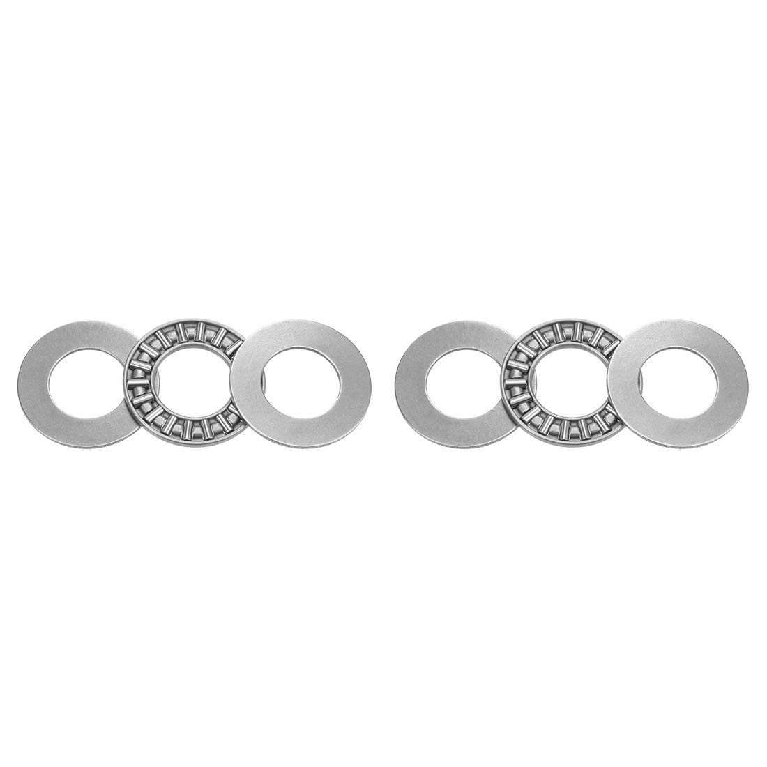 uxcell AXK1528 Thrust Needle Roller Bearings with Washers 15mm Bore 28mm OD 2mm Width 2pcs