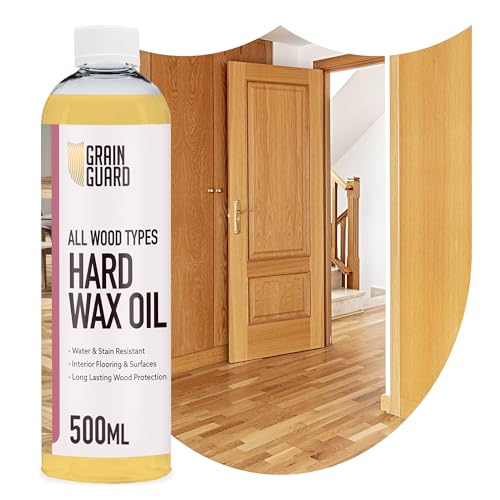 GRAIN GUARD Hard Wax Oil for Wood | 500ml | Water & Stain Resistant Protection | Interior Wood Flooring & Surfaces | Long Lasting Wood Protection | for All Outdoor Types of Wood | Prevents Drying Out