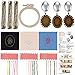 Outgeek Embroidery Pendant Craft Kit:3pcs Embroidery Kit Jewelry for Beginners Embroidery Stitch Necklace Hand Embroidery Pattern Set with Hoops
