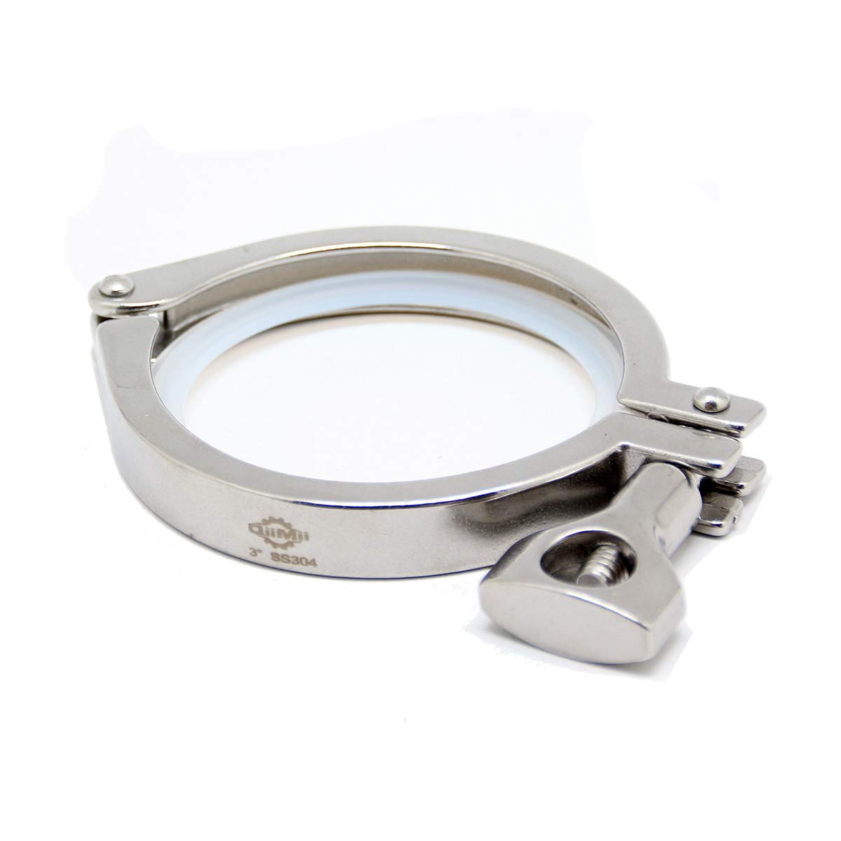 QiiMii 13MHHM Stainless Steel 304 Single Pin Heavy Duty Tri Clamp with Wing Nut for Ferrule TC 3"(3 Inch)