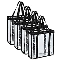 Large Capacity: Pack of 4, Bags measure 13"L x 5"W x 12.5"H (33x12.5x32cm), Holds approx. 36 records each for a total of 144 records, perfect storage cases to stack on a shelf or in a closet, or slide under a bed for easy, out-of-the-way record colle...