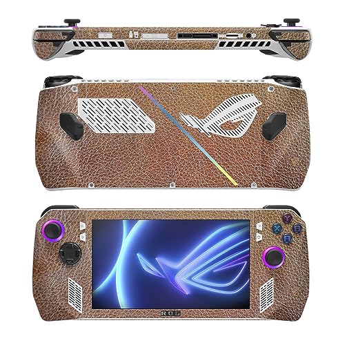 Image of MightySkins Skin Compatible with Asus ROG Ally - Brown Pleather | Protective, Durable, and Unique Vinyl Decal wrap Cover | Easy to Apply, Remove, and Change Styles