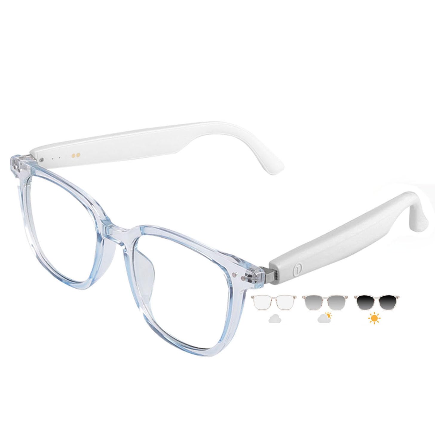 Smart Glasses for Women - Headphone Glasses with Built-in Speakers, HD Open-Ear Audio, Blue Light Filtering for Working (Blue,Color Changing Style)-picture-53