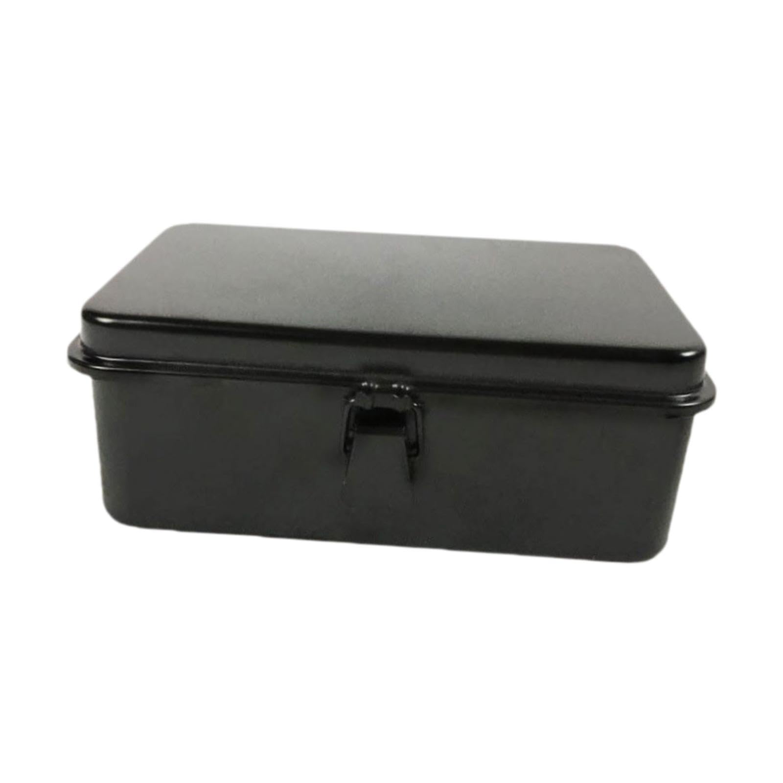 YWJLQH Iron Storage Box Tool Box Seals and Notes Organizer Storage Container for Handbook, Black