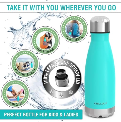 Image of CHILLOUT LIFE 12oz Kids Insulated Stainless Steel Water Bottles, Leak Proof