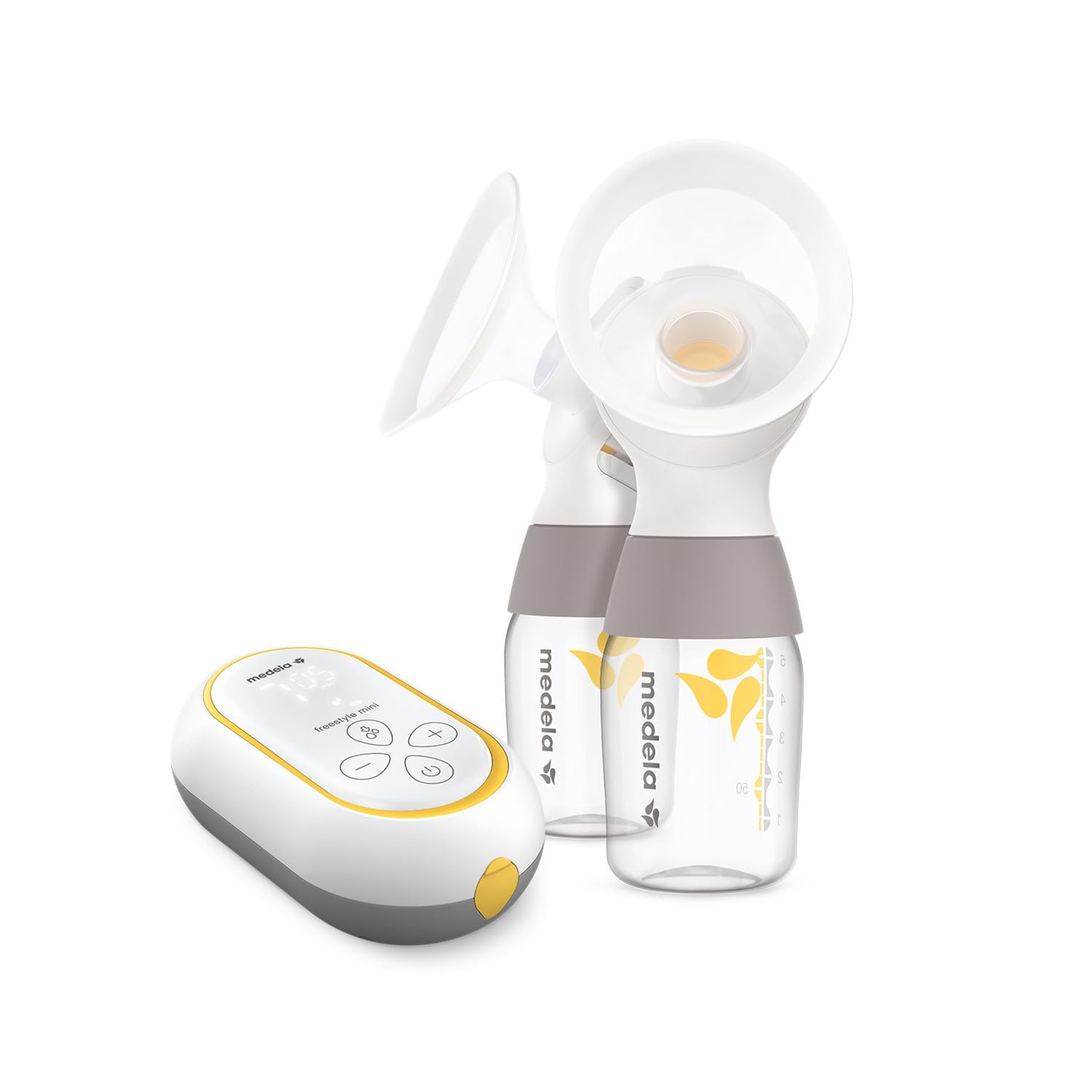 Medela Freestyle Mini Classic Doppelmilchpumpe mit wiederaufladbarem Akku.
