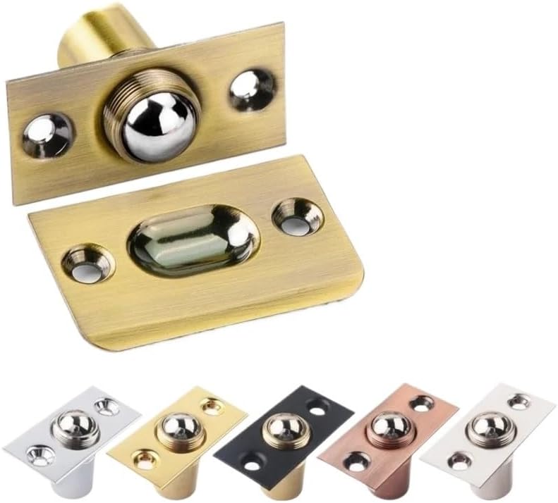 1Set Cabinet Closet Door Ball Catch Adjustable Door Latch Set Spring Roller Ball Door Stopper with Screws Furniture Hardware(Red)