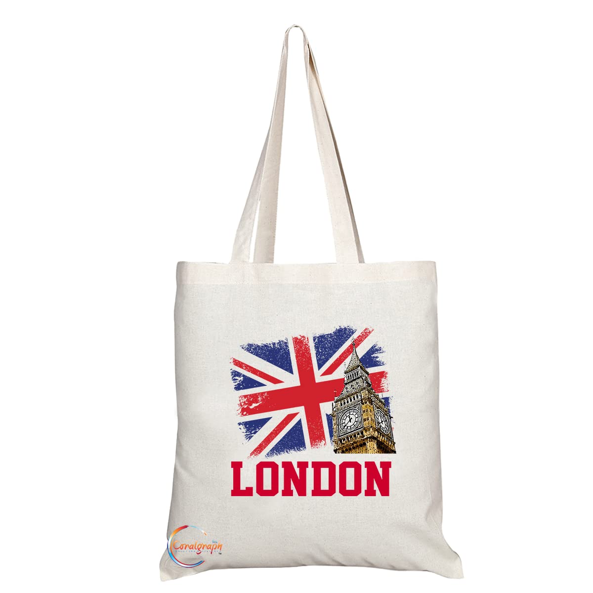 Coralgraph IncTB1519 London British Flag Novelty Present Gift Printed Tourist Tote Shoulder Souvenir Gift Bag
