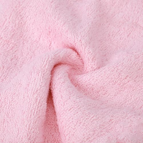 Image of Mush Bamboo Hair Towel Wrap | Absorbent Towel Hair-Drying | Hair Care Combo | Super Quick-Drying| Adjustable Buttons to Wrap Around Hair 500 GSM (Baby Pink)