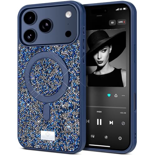BEZ Coque pour iPhone 17 Pro Max Paillette Glitter, Compatible avec MagSafe, Coque Series de Etuis avec Bling & Co., Étui Magnétique en Diamant Etincelant et...