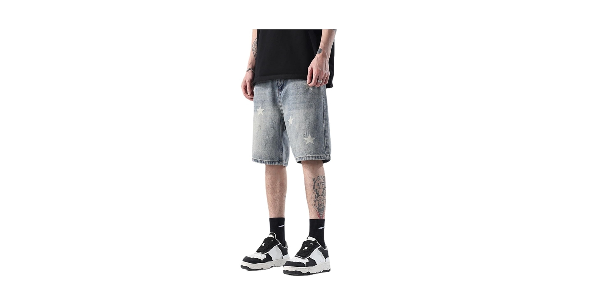 パンツ 90-00s SMOKE RISE Wide Baggy Jorts Vintage Baggy Jorts Jeans Wide Leg Harajuku Shorts Denim