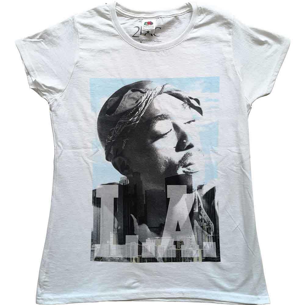 Tupac Shakur - LA Skyline T-Shirt - White - S
