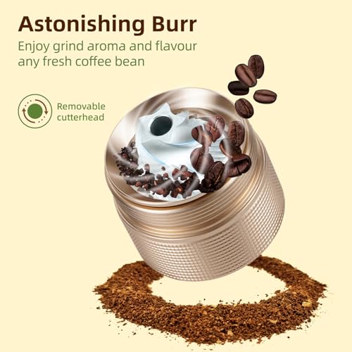 Image of Popsweet C38 Manual Coffee Grinder With Detachable Stainless Steel Tapered Outer Burrs, Grinder 400 pounds Coffee Beans, 36 Manual Adjustable Espresso Grinder, Perfect For Homes, Offices, And Camping