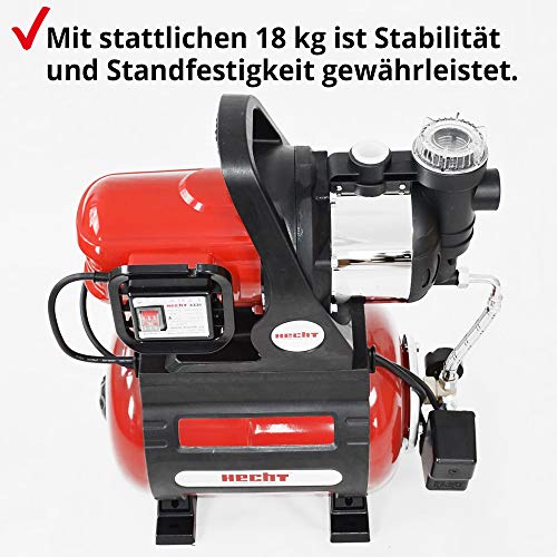 HECHT Hauswasserwerk (Brandneu) – 1100 Watt – Wasserpumpe – max. 8 m selbstansaugend – max....