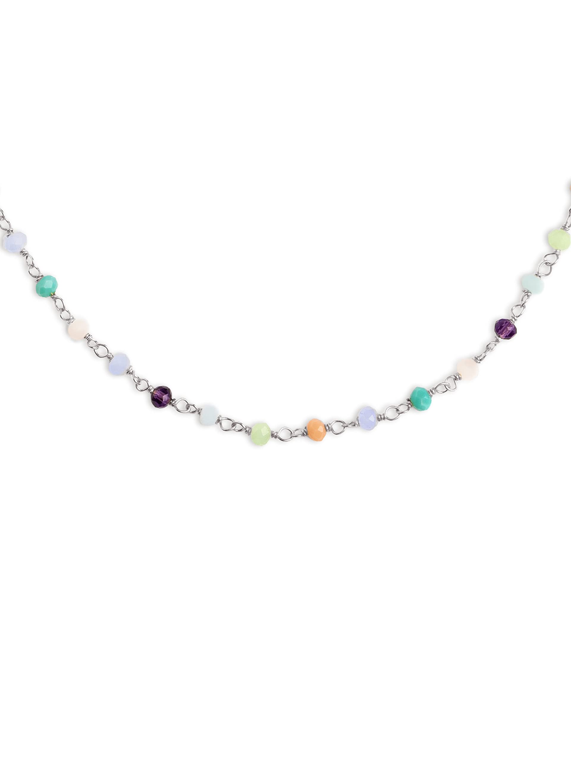 SINGULARU Collar Crystals Colors - Colgante en Plata de Ley 925 con Acabado Baño de Rodio o Baño Oro 18 Kt - Cadena de Talla Unica - Varios Acabados - Joyas para Mujer