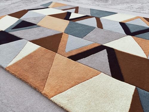 Image of Carpets and Rugs Handwoven Woolen Thick Floral and Contemporary Designs for Area Rugs, Carpets for Living Room, Bedroom, Hall Size 5x7 feet