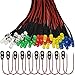 RUNCCI-YUN 50Pcs 5mm Luces LED de Diodo 12V DC Pre Wired LED Diodos Emisores de Luz Lámpara+ 10Pcs Conector de batería de 9V