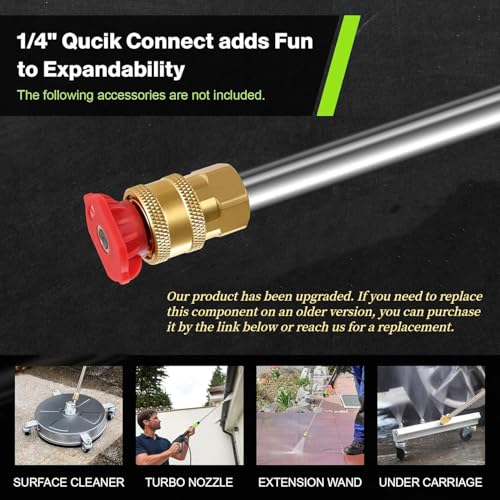 Electric Pressure Washer 5000 PSI, Power Wahser Powered with 33ft Pressure Hose, 4 Nozzles and Foam Cannon, Powerwahser for Home, Car,Fences,Patio, Green - Image 5