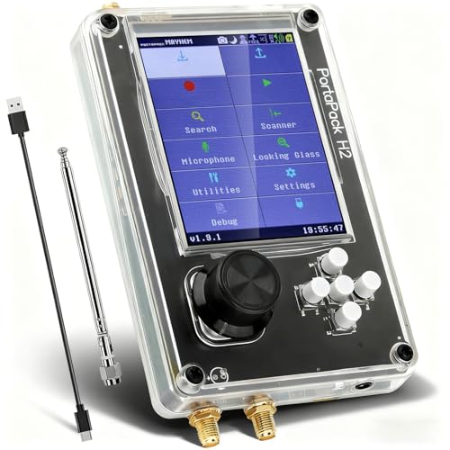 Portapack H2 SDR Radio Kit ABS Shell 1MHz-6GHz 3.2 Inch TFT Professional Hack All Band Radio Receiver with Antennas Replay for Communication High-Precision Processing & Open Source
