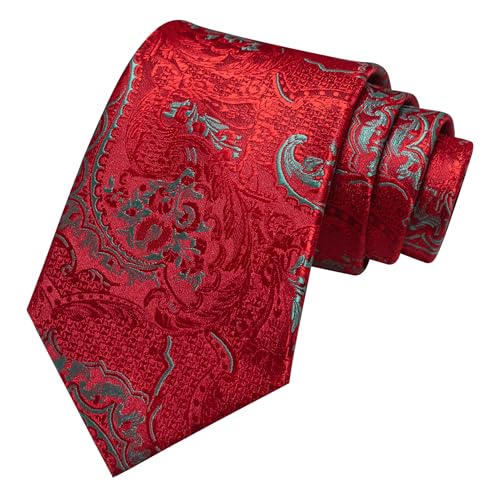 Image of JEMYGINS Mens Tie and Pocket Square,Lapel Pin,Cufflinks,Tie Clip Sets with Gift Box 5PCS