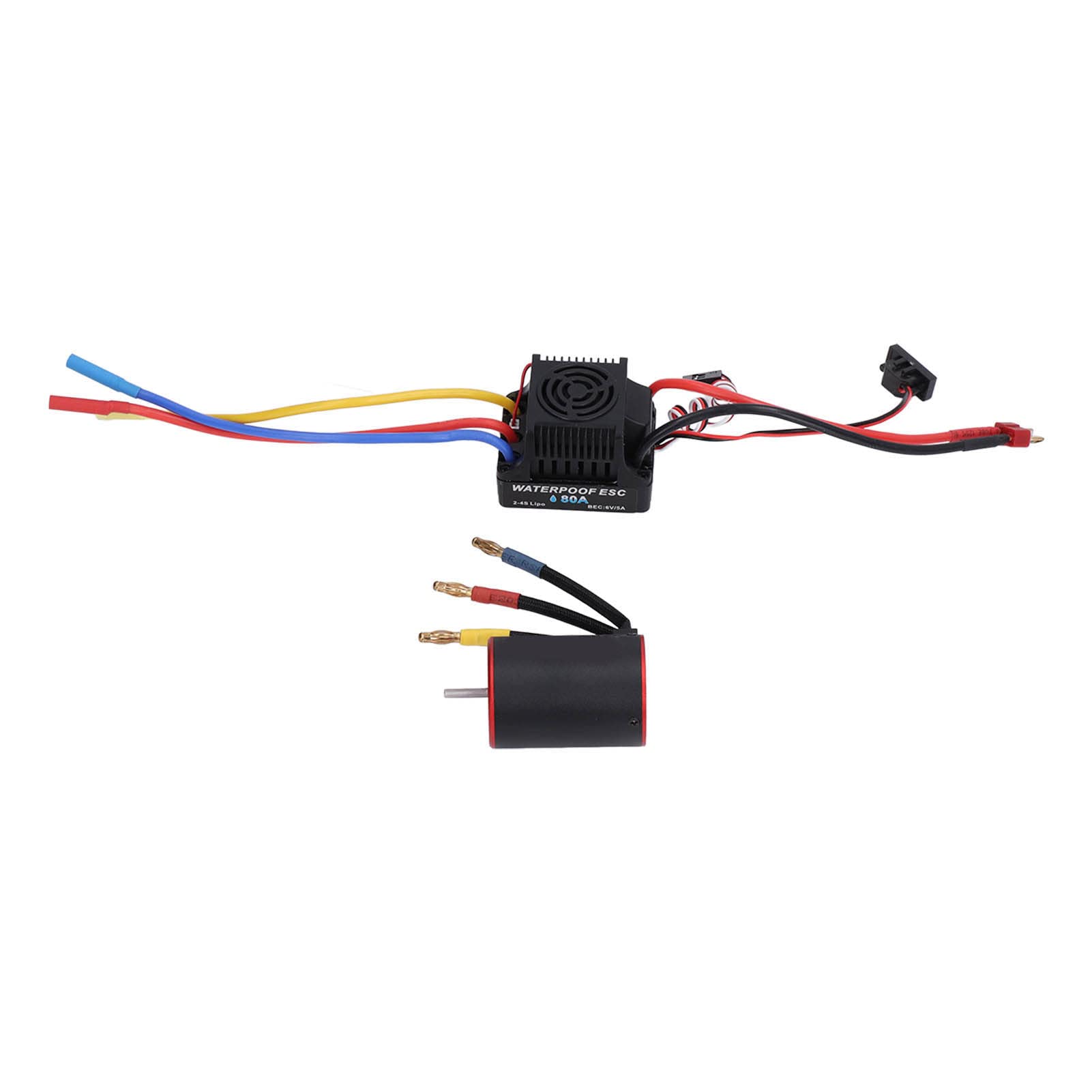 RC 3650 2300KV Motor sin escobillas 80A ESC Combo impermeable con soporte de enchufe Banana de 4mm para coche de Control remoto 1/8 1/10