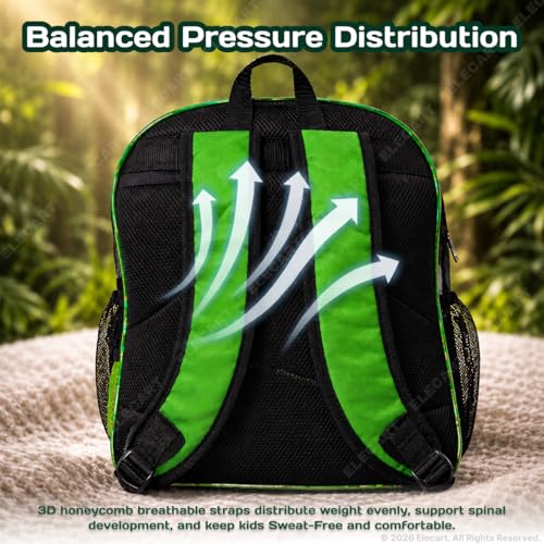 Image of Dino Backpack & Dino Theme Lunch Box Set for Boys & Girls 15 Inch with Insulated Lunch Bag | Cute Kids Backpack Water Bottle Pocket, Padded Straps | Travel & School Bag Combo