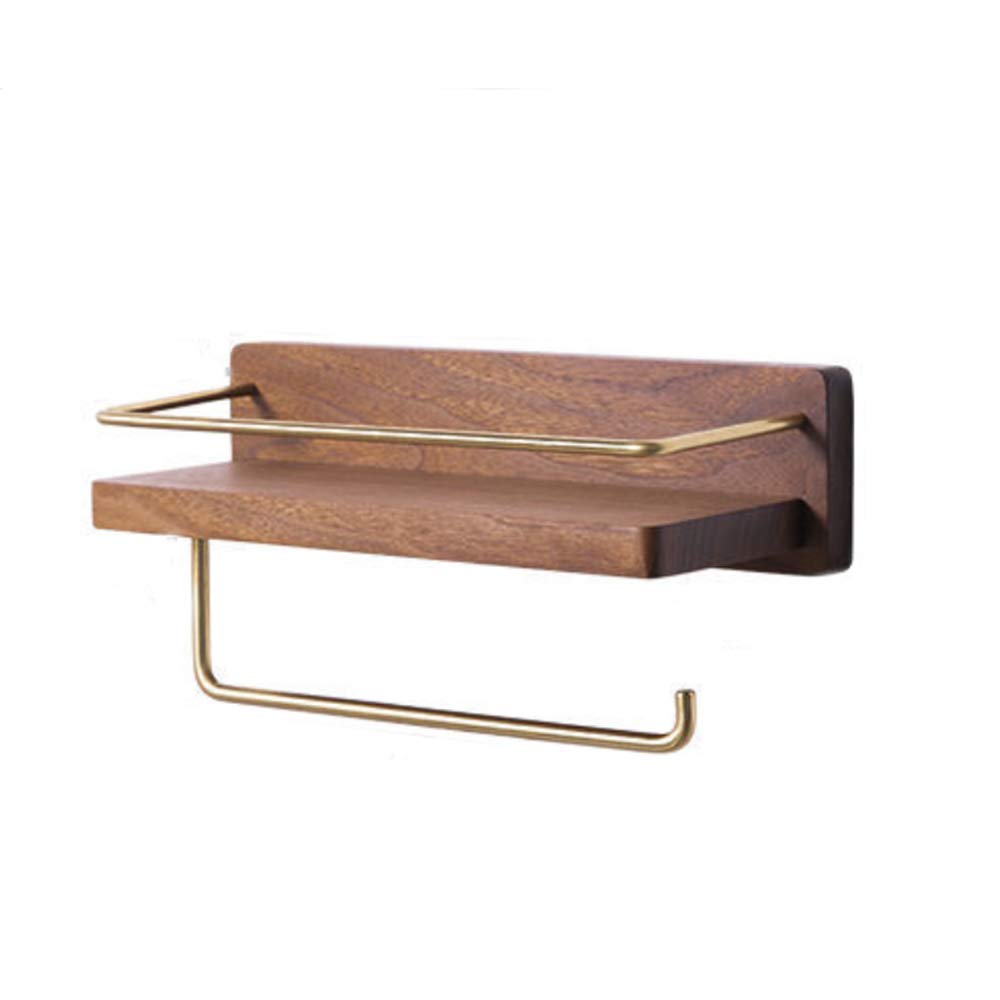 bestformebestforme Wooden Bathroom Shelf-Walnut Floating Shelves-Kitchen Drying Towel Rack (B)