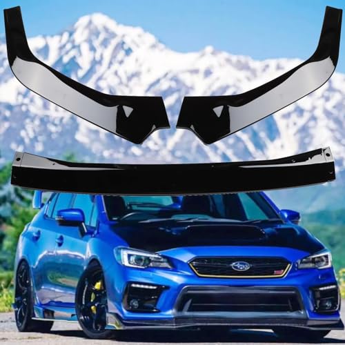 MUCO New Front Bumper Lips Compatible with Subaru WRX 2022 2023 2024 2025 VB JDM STI Style Car Front Spoiler-Gloss Black Front Lip - 3pcs