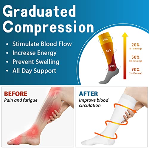 SHAMZBEST Compression Socks for Men & Women - Best Support for Running, Nursing & Travel Recovery