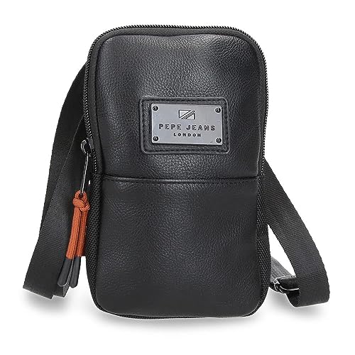 Pepe Jeans Egham Sac à bandoulière Petit Noir 10,5 x 18 x 2 cm Polyester, Noir, Talla única, Petit sac à bandoulière