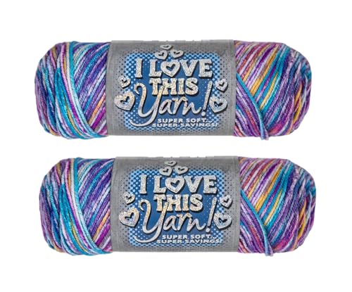 Image of Hobby Lobby Print I Love This Yarn, 442 Paint Party, Set of 2 | 4 Medium Weight, 252 Yards Per Skein