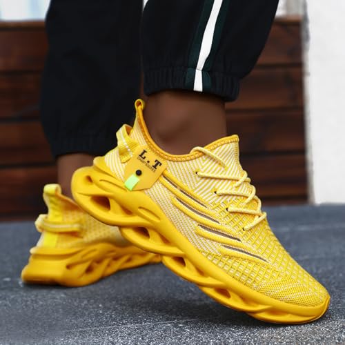 Image of DLWKIPV Men Running Shoes Men's Tennis Shoes Lightweight Breathable Fashion Sneakers Non Slip Workout Gym Shoes for Running