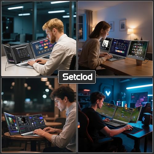 Setclod Upgraded Laptop Screen Extender Monitor Portable, 14.1 1080P FHD IPS Screen, Monit - image 5