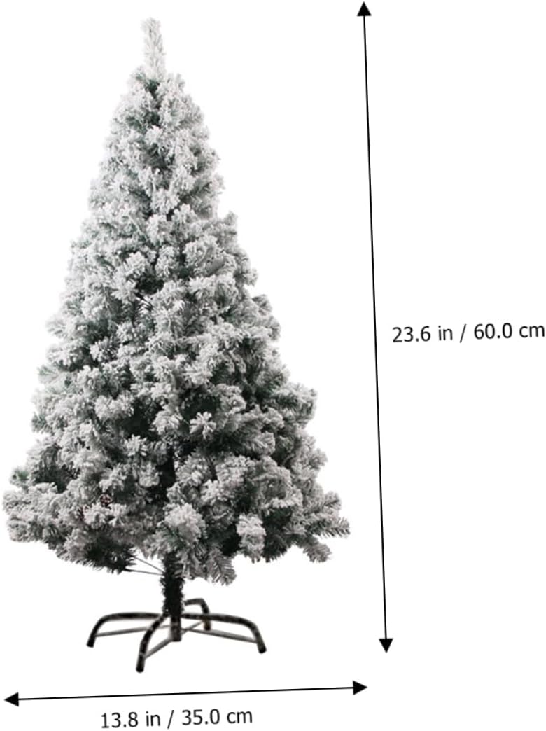 1Pc Snow Flocked Artificial Christmas Tree Ornament White Faux Xmas Tree Decoration for Home Office Party Use Classic Holiday Decor with Dense Snow Tips