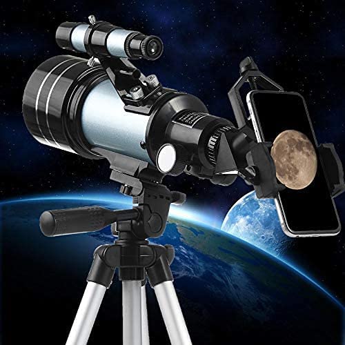 Marrone Telescopes for Astronomy Beginners, 70MM Refraction Astronomical HD Coated Glass Optical Lens, Movable Tripod for Beginners Outdoor Travel Viewing, White with Phone Holder-picture-13