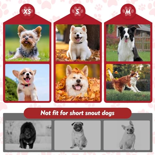 Dog Muzzle for Small Dog Medium Dogs to Prevent Biting Barking Eating, Soft Nylon Muzzle for Dogs, Adjustable Breathable Mesh Small Dog Muzzle Allows Panting Drinking (Red, S) - Image 5