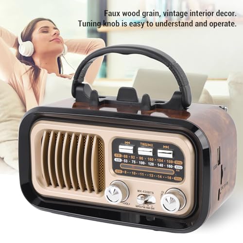 Radio Retro Portátil AM FM con Bocina y Panel Solar miniatura 6
